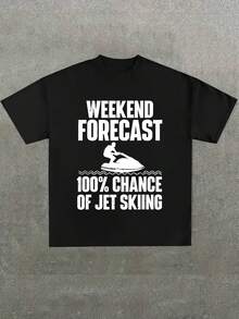 Para hombre,Camisa con Tema de "Weekend Forecast" y Estilo Deportivo: Estilo Juguetón y Aventurero,Camiseta casual de cuello redondo y manga corta con estampado,adecuada para uso diario en primavera y verano,unisex