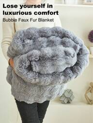 1 pieza Manta de felpa de piel de conejo falsa gris de doble cara, manta de felpa suave y cálida de estilo de lujo para uso multipropósito en la sala de estar, el dormitorio y el sofá, tamaño Queen, Twin, King, manta esponjosa y larga de felpa para camas, sofás y hogar