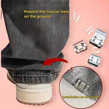 Invisible Trouser Leg Shortener Clips, Prevents Pants From Dragging, No-Sew Hidden Leg Closure Device, Keeps Bottom Hems From Dragging, Suitable For Jeans, Trousers