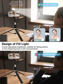 Palo de selfie inalámbrico Bluetooth de STICKMAG de 1.7M/0.7M, con luz LED de relleno, control remoto inalámbrico, soporte para teléfono móvil giratorio 360°, compatible con iPhone 16, 15, 14, 13, 12, 11e/Max/Pro/Xs/Xr/X/Plus, compatible con Samsung Galaxy S25/S24/S23/S22 Ultra y otros teléfonos Android, GoPro, adecuado para viajes y transmisión en vivo, disparos de verano, viajes, actividades al aire libre, trípode para transmisión en vivo