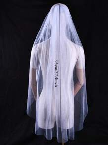 Sparkling Bridal Veil - Fairy-Inspired Starry Tulle, Polyester, Perfect For Wedding Photos & Fashion Accessory