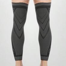 1 Pair- Long Knitted Compression Knee Sleeves, Full Leg Compression Sleeves, Long Knee Braces Support, Knee Braces For Men& Women, Apply Full Leg Pressure During Exercise, Suitable For Daily Life, Work, Fitness Running, Basketball, Volleyball! Gym Accessories Knee Support Sports Knee Pads Gym Knee Pads