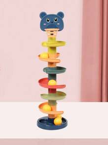 1 zestaw 9-piętrowej nowej rampy dla dzieci, tor do koszykówki, odpowiedni dla dzieci powyżej 3 lat, tor do zabawy dla dzieci, wieża przesuwna, obrotowy tor kulkowy, tocząca się piłka, ciekawa gra logiczna, wczesna edukacja, tocząca się piłka, zabawka dla dzieci, losowe kolory, trzymać z dala od dzieci poniżej 3 lat