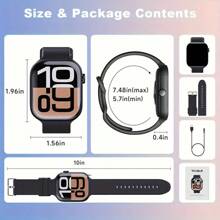 Smart Watch Full Touch Screen, 2.04" HD Smartwatches For Men Women, Long Time Standby Time, Can Answer And Make Calls, 110+ Sport Modes With Fitness Tracker Watch Sleep Monitor, Fitness Watch Compatible With Android For IOS( Black )