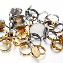 10/20 piezas de base de anillo ajustable de acero inoxidable apta para cabujones de cristal de 10/12/14/16/18/20/25 mm para hacer manualidades y joyería DIY