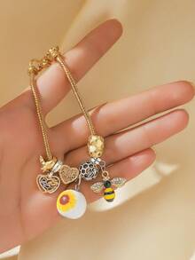 1pc Bee Charm Bracelet, Fashionable For Women Everyday Wear - Multicolor - View 5