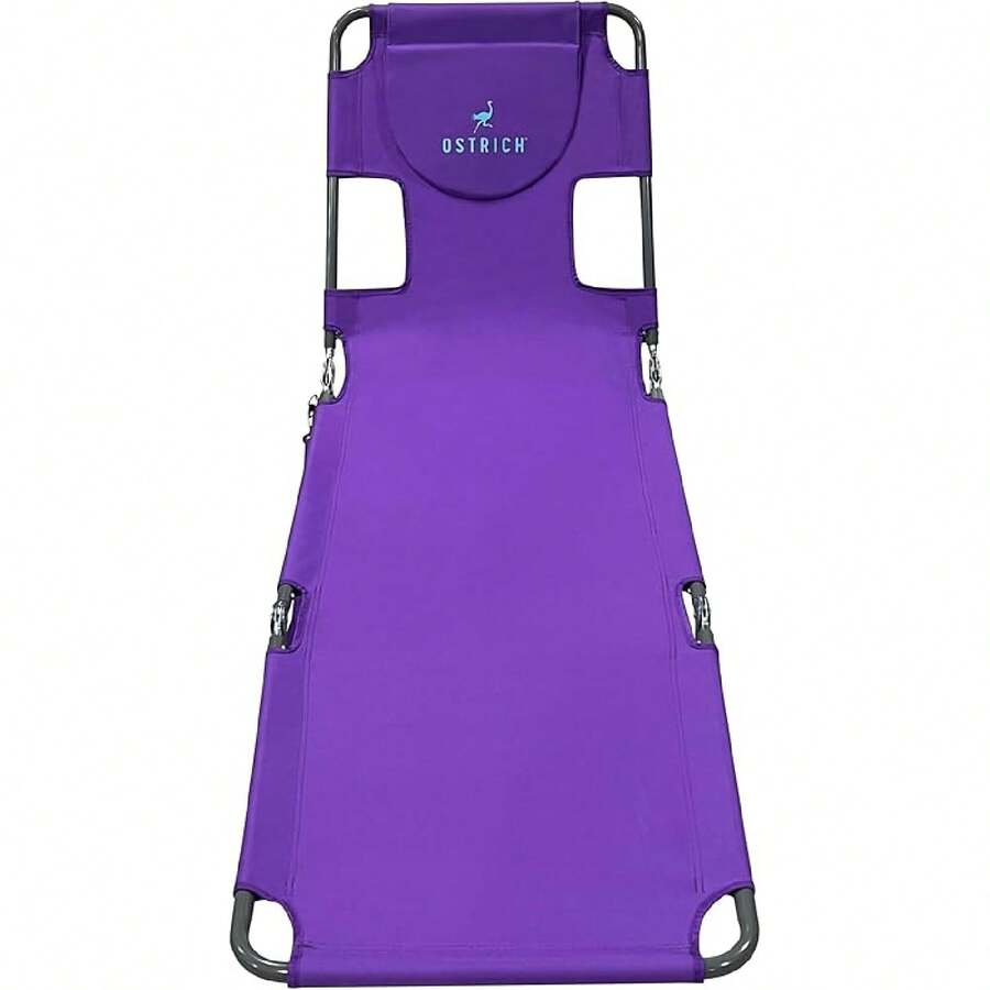 Ostrich Beach Lounge Chair, Folding & Reclining Outdoor Chaise Lounger, Blue - Purple - View 1