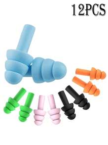 24pcs Spiral Ear Plugs, Creative Solid Random Color Noise-Proof Ear Plugs, Suitable For Bedroom, Travel, Office, School, Swimming, Back To School Supplies