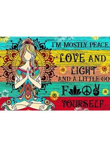 1 件 7 条生活规则海报和平爱墙艺术瑜伽冥想佛陀女孩帆布印刷生活名言图片家居房间装饰画节日和生日礼物、办公室装饰布置艺术品可选框架 - 彩色 - 查看 11