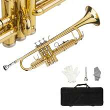 New Bb Trumpet Standard Trumpet Set For Student Beginner With Hard Case Golden