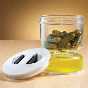 Sealed Jar For Pickle Home Wet And Dry Separation Pickle Jar With Flip Container And Strainer Olives Container