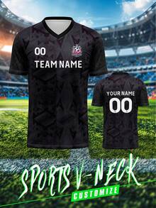 2026 Customized Name Number LOGO Jersey, Single Piece Unisex Sports Breathable Quick-Dry V-Neck Football Shirt Summer - Multicolor - View 2