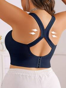 加大码天翼女士运动文胸，塑形瑜伽文胸，减震，无钢圈，无缝透气