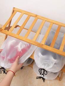 50 Pack Clear Waterproof Shoe Bags For Travel (15.7"X11.8"/40x30cm) - Reusable Drawstring Shoe Organizers For Suitcase, Gym, Vacation - Travel Essentials For Women & Men - Multicolor - View 11