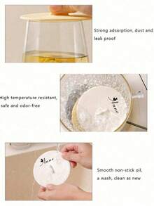 2pcs Customized Macaron Color Round Silicone Cup Lid, Multipurpose Dust-Proof Leak-Proof Tea/Water Cup Cover/Coaster, Silicone Cup Lid, Silicone Cup Mat, Back To School/Holiday/Valentine's Day Gift - Multicolor - View 6