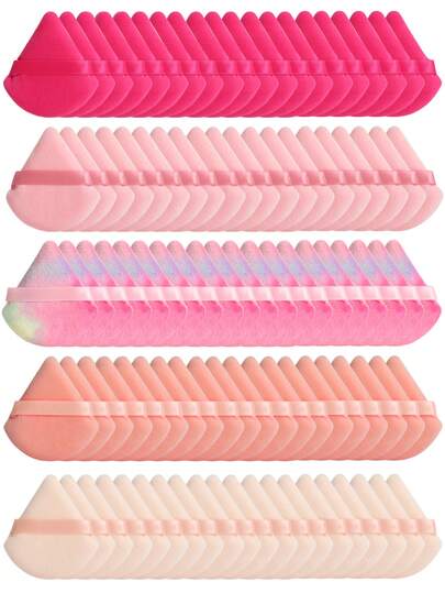 Set de 5/10/20/30/50/100 piezas de borlas de polvo de terciopelo con forma de triángulo, hechas de terciopelo súper suave, diseñadas para contornear, ojos y esquinas, adecuadas para todo tipo de piel, maquillaje, decoración de habitaciones, tocador, viajes, dormitorio, accesorios de maquillaje, borlas, difuminador de maquillaje, borlas de polvo, esponja de maquillaje, regalos, regalos para mujeres, regalos de Navidad, sorteos, artículos de viaje, artículos baratos