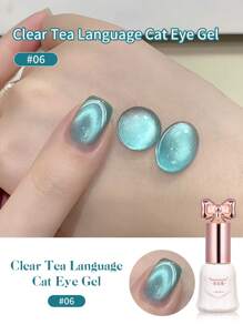 SHANGFEIYA 10ml Sommerklar Katzenaugen Nagellack Gel 2025 Neu Pop Dopamin Porzellanweiß Glasperlen Katzenaugen Gel für Mädchen 1 Stück/6Stück