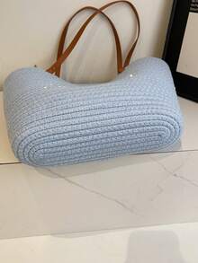 Women's Straw Shoulder Tote Bag, Large Capacity, Lightweight - Multicolor - View 8