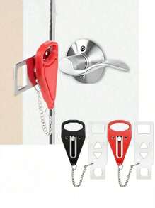 1pc Travel Portable Door Lock Extra Lock, Secure When Traveling And Staying In Hotels, Provide Extra Privacy And Security Portable Door Lock Home Security Door Lock Travel Locks For Additional And Privacy Perfect