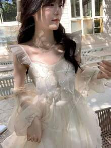 Stile nuovo 2025, abito stile Lolita corto, design originale, dolce e carino, stile ballerina, stile principessa