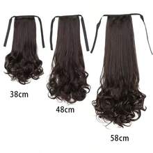 大波浪长卷发蝴蝶结梨花马尾假发，适合晚宴、节日发夹、发爪、发卡、发饰 - 彩色 - 查看 15