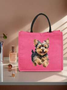 Running Puppy Black Shoulder Bag; Handbag; Handbag And Makeup Bag Combination; Large Capacity Handbag Paired With Exquisite Makeup Bag; One Shoulder Handbag And Makeup Bag