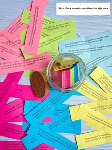 Bible Scripture Glass Jar 1 pieza Regalos cristianos para el Día de la Madre para mujeres y hombres, Frasco con versículos bíblicos, Frasco "Léeme cuando" con versículos bíblicos para emociones y sentimientos, Regalos religiosos para estudios bíblicos de la iglesia para mujeres, hombres, mamá, papá, hermana, amigo, un frasco de vidrio con versículos bíblicos codificados por color, que contiene versículos bíblicos en español - Multicolor - Ver 7