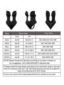 1 pieza Mono invisible con efecto moldeador sin tirantes ni espalda. Sujetador sin marcas, modelador con escote en V profunda, modelador con pecho recogido, adecuado como ropa interior, para ejercicio en casa, yoga, natación, fiestas de lencería, etc.