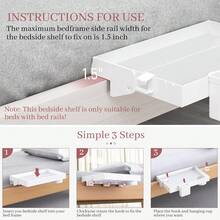 Bedside Shelf For Bed, Foldable Bunk Bed Shelf Clip On Nightstand For Top Bunk College Dorm Room Essentials Floating Table Tray Bed Side Shelf Organizer - 白色 - 查看 7