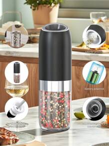 CLITON Festive Holiday Gift Set 2025 - Smart Gravity Electric Salt & Pepper Grinders With LED Light, Adjustable Coarseness (9 Stylish Colors) - Perfect Kitchen & BBQ Essential For Christmas, Birthdays - Choose Single/Twin Pack