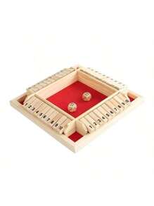 1 Juego de Mesa de Madera, Juego de Mesa Digital Clásico de 4 Paneles con Volteo, Apto para 2-4 Jugadores para Participar al Mismo Tiempo, Simple y Divertido para Fiestas Familiares, Adecuado para Juegos de Mesa de Adultos, Regalos de Halloween y Navidad
