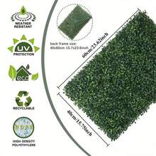 3 块人造黄杨草垫，模拟米兰植物草墙，PE 材质制成，尺寸 40x60 厘米/16x20 英寸，现代风格，抗紫外线，易于拆卸，人造草，人造花，假植物，适用于户外派对活动、节日生日婚礼装饰，适用于庭院、门廊、餐厅、卧室、花园、春夏家居装饰，不含容器 - 彩色 - 查看 2