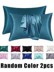 Luxurious Silky Soft Pillowcase - Breathable Skin-Friendly Cool Feel, Solid Color With Envelope Closure - Machine Washable Bedding Washed Silk Pillowcase Single Ice Silk Satin Silk Faux Silk Pillowcase Christmas Gift