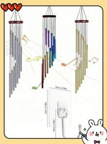 Carillones de viento para exteriores, carillones de viento de la suerte, carillones de viento clásicos, carillones de viento de 12 tubos de aluminio, carillones de viento de 23 pulgadas con melodía, carillones de viento musicales para decoración del hogar, jardines y patios