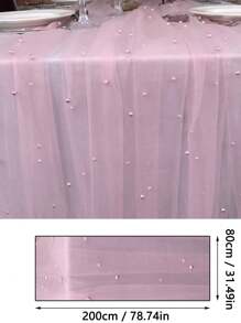 1 Piece Pearl Chiffon Decorative Table Flag Wedding Decoration Tablecloth Indoor And Outdoor Table Decoration Cloth Solid Color Beautiful Background Cloth Wedding Supplies