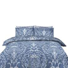 VELVETIO Dorothy Damask Printed Duvet Cover Reversible Design Set Matching Pillowcases And Fitted Sheet All Sizes - Multicolor - View 2