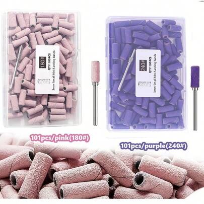 100 mũi khoan làm móng tay, dây chà nhám nhỏ, mũi khoan lõi 3.1mm nâng cấp, dây chà nhám giũa móng tay 120 hạt trung bình, thích hợp để loại bỏ gel acrylic, tạo hình móng tay và thư giãn chân