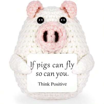 Este conjunto de cerdito de punto incluye un adorable cerdito y una tarjeta de saludo con energía positiva, con el objetivo de brindarle un buen estado de ánimo. Las palabras inspiradoras de la tarjeta están llenas de confianza y pasión por la vida, convirtiéndola en un regalo positivo para familiares y amigos. El pequeño cerdito es ligero y portátil, lo que le permite disfrutar de la alegría de un buen estado de ánimo en cualquier momento y lugar.