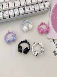 4pcs Style Random Acrylic Pendant Accessories Headphones Gradient Pendant Hole Accessories DIY Keychain Material Bag Pendant Bead Decoration Holiday Gift