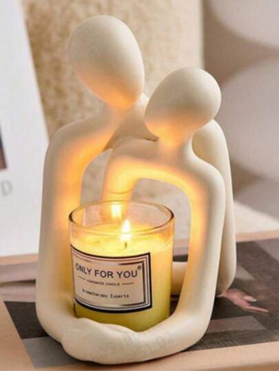 Scultura di amanti che si abbracciano, portacandela, supporto per telefono, base per luce notturna piccola, decorazione per la casa, artigianato in resina