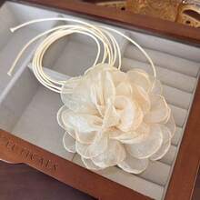 1件装大号红色花朵颈链，女士晚装 - 紅色 - 查看 9