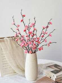 1/4/8 件人造花丝绸梅花花束假冬季房间装饰秋季装饰丝绸花束假植物用于秋季装饰婚礼花瓶用于家庭餐厅卧室装饰，节日生日派对配件，户外花园装饰