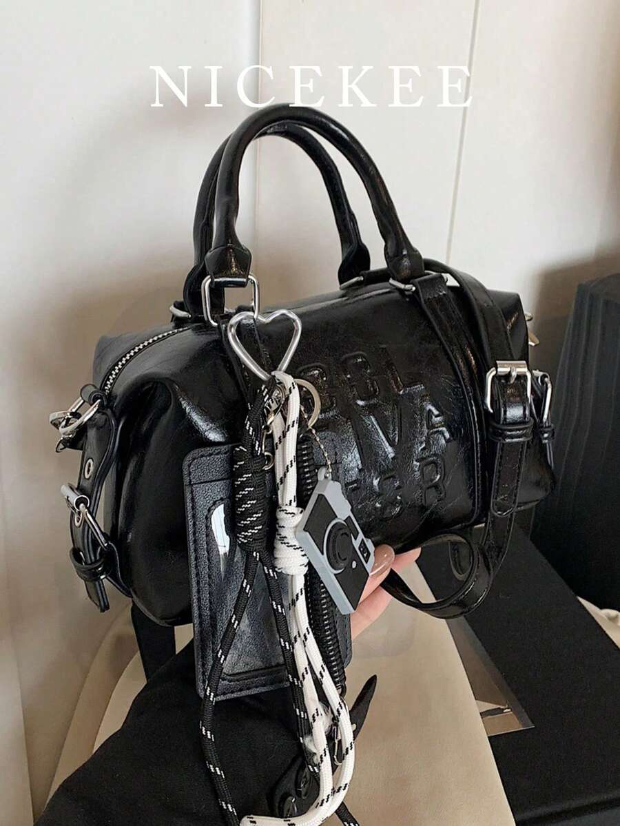 复古时尚柔软PU高品质枕形手提包，简约个性优雅斜挎包，适合女性工作、通勤、约会、购物、旅行等场合。