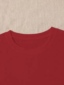 Blusa de manga corta y cuello redondo para mujer, estilo casual de calle con monograma de hoja de arce canadiense en rojo, ideal para viajes y uso diario