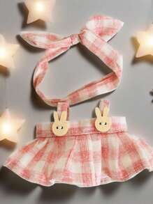 Clothes Only] 17CM Blind Box Clothes Doll Accessory Plaid Skirt & Headband Set (Doll Not Included), Removable Outfit Set Suitable For 1st And 2nd Gen Dolls 15cm-17cm (5.9 Inch-6.69 Inch), Doll Outfit/Shoes Replacement, Suitable For Birthday, Holiday, Valentine's Day Gifts, Suitable For All (Only Selling Clothes, Not Selling Doll)