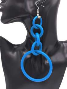 MARLIWOO 1 Pair Exaggerated Gothic Style Hollow Long Earrings, Unique Hiphop Fashion Jewelry For Women