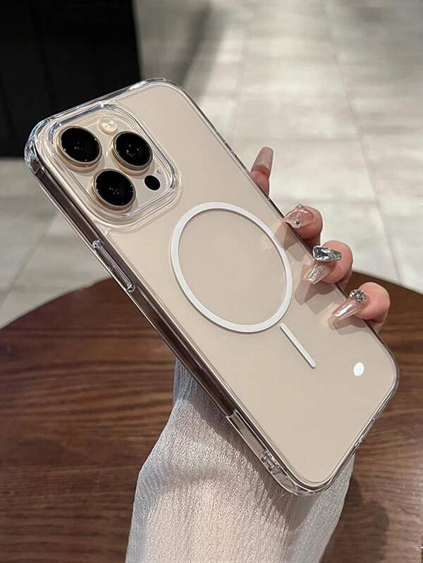 Simple Acrylic Magnetic Wireless Charging Transparent Phone Case Compatible With IPhone 16 Pro Max, 16, 16 Pro, 16 Plus, 11, 15, 15 Pro, 15 Pro Max, 12, 13, 14 Pro Max, XS, XR, 11 Pro, 11 Pro Max, 12 Pro, 12 Pro Max, 13 Pro, 13 Pro Max, 7 Plus, 14 Pro, 14 Pro Max, 14 Plus, 7 Plus, 8 Plus, 8, SE2, 12 Mini, 13 Mini, Durable And Anti-Yellowing Hard Shell