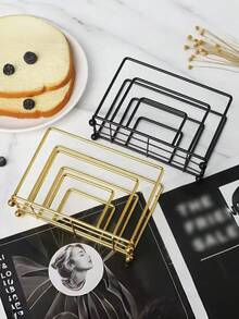 Portafazzoletti - Portafazzoletti in stile nordico con base in ferro e legno - Per caffè, hotel, ristoranti, caffetterie - Supporto per conservazione fazzoletti - Portanапкin in metallo