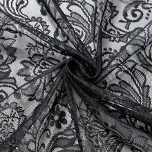 2 Stücke hochwertige, modische schwarze Spitze Phönixschwanz-Dekostange, halbtransparenter welliger Spitzenvorhang, geeignet für elegante Fensterdekorationen in Schlafzimmern, Wohnzimmern, Arbeitszimmern und Büros - Schwarz - Übersicht 7