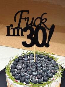 Decoraciones creativas para tarta de cumpleaños 30, suministros de decoración para el lugar de la fiesta para crear un ambiente festivo - Negro - Ver 2